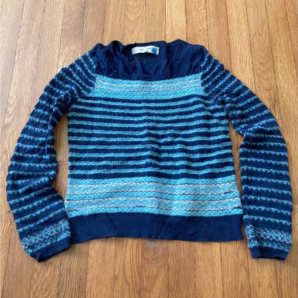 Anthropologie striped sweater wool fair isle